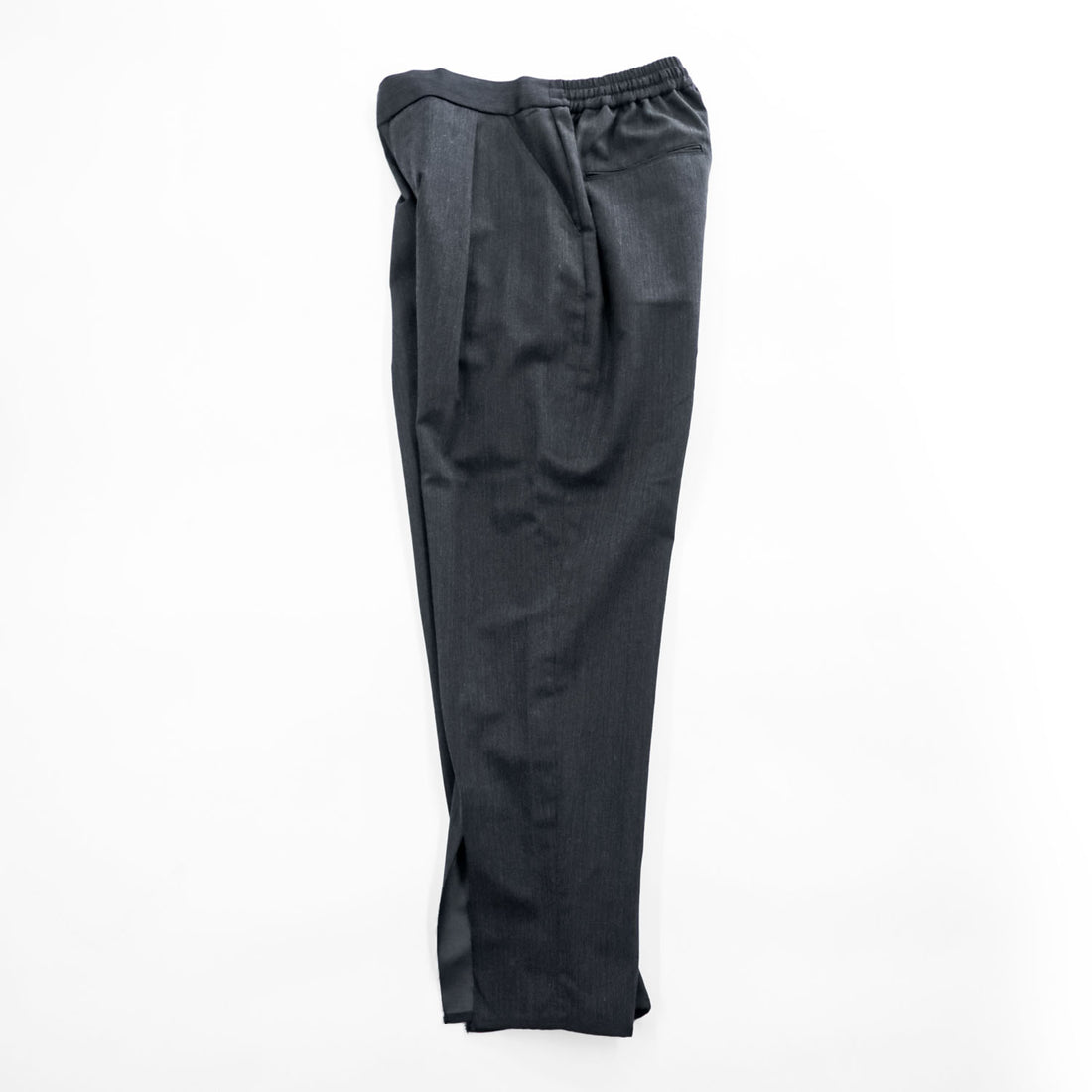 SOUMO Wool Tapered Easy Slacks Pants Black Size 02 Slit 09-SP-001 Made in Japan