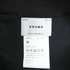 SOUMO Wool Tapered Easy Slacks Pants Black Size 02 Slit 09-SP-001 Made in Japan