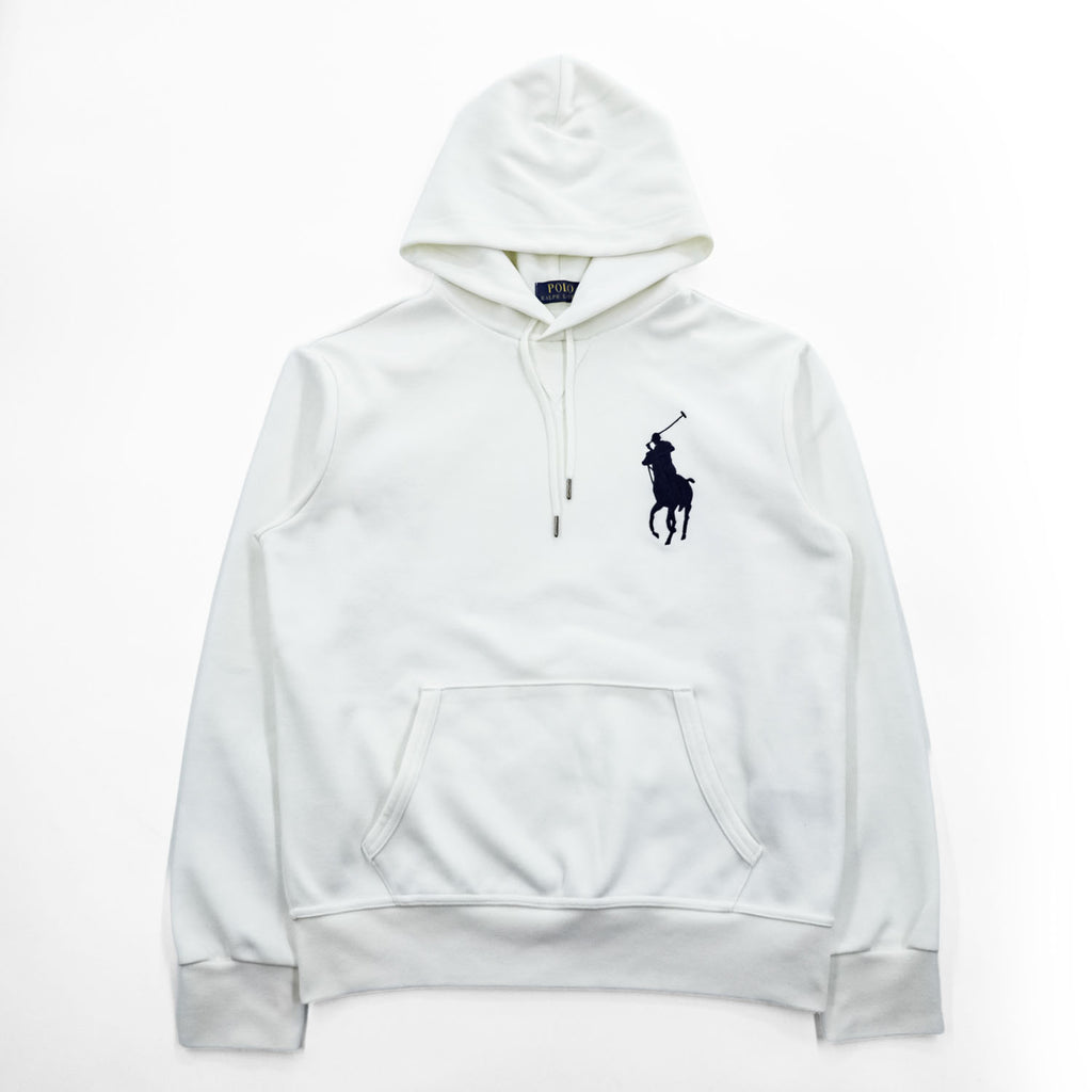 Polo Ralph Lauren ビッグポニー 刺繍 プルオーバー パーカー S ホワイト カンガルーポケット