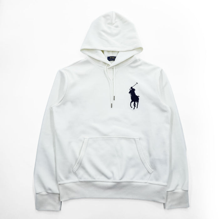Polo Ralph Lauren ビッグポニー 刺繍 プルオーバー パーカー S ホワイト カンガルーポケット