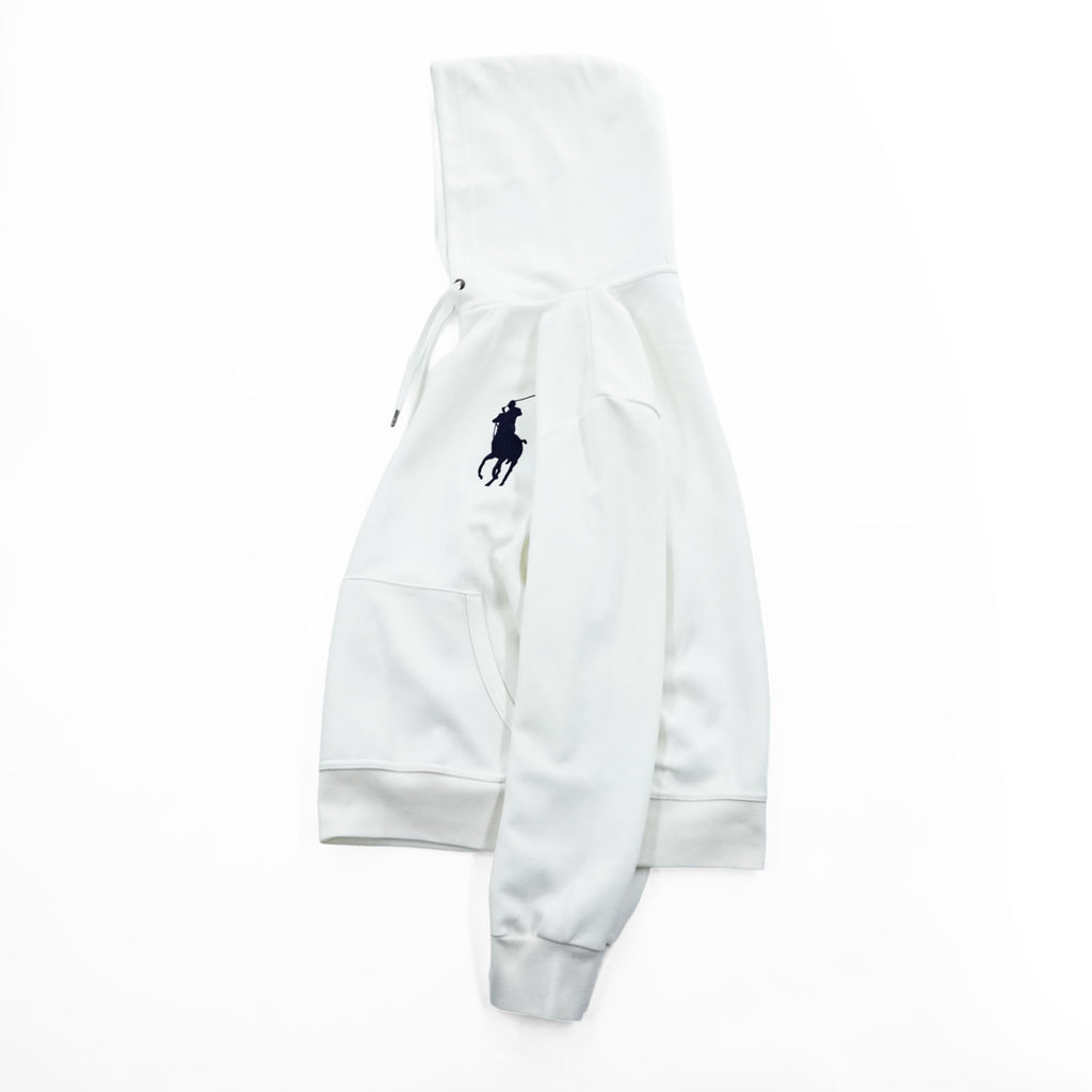 Polo Ralph Lauren ビッグポニー 刺繍 プルオーバー パーカー S ホワイト カンガルーポケット
