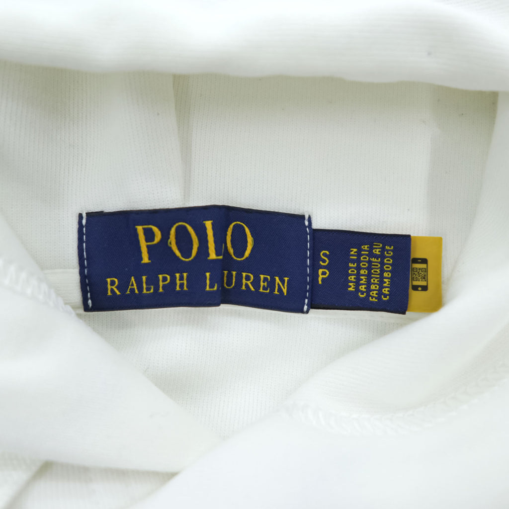 Polo Ralph Lauren ビッグポニー 刺繍 プルオーバー パーカー S ホワイト カンガルーポケット