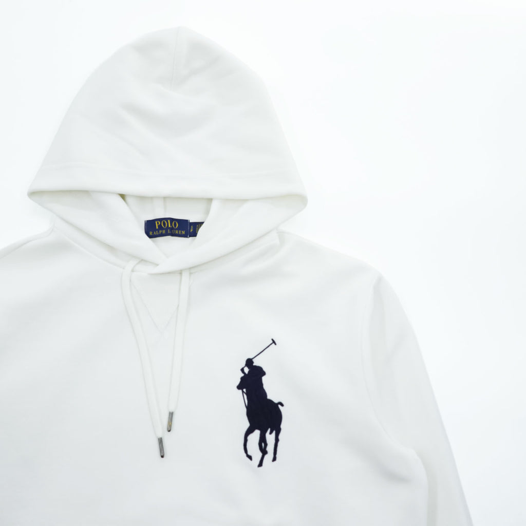 Polo Ralph Lauren ビッグポニー 刺繍 プルオーバー パーカー S ホワイト カンガルーポケット