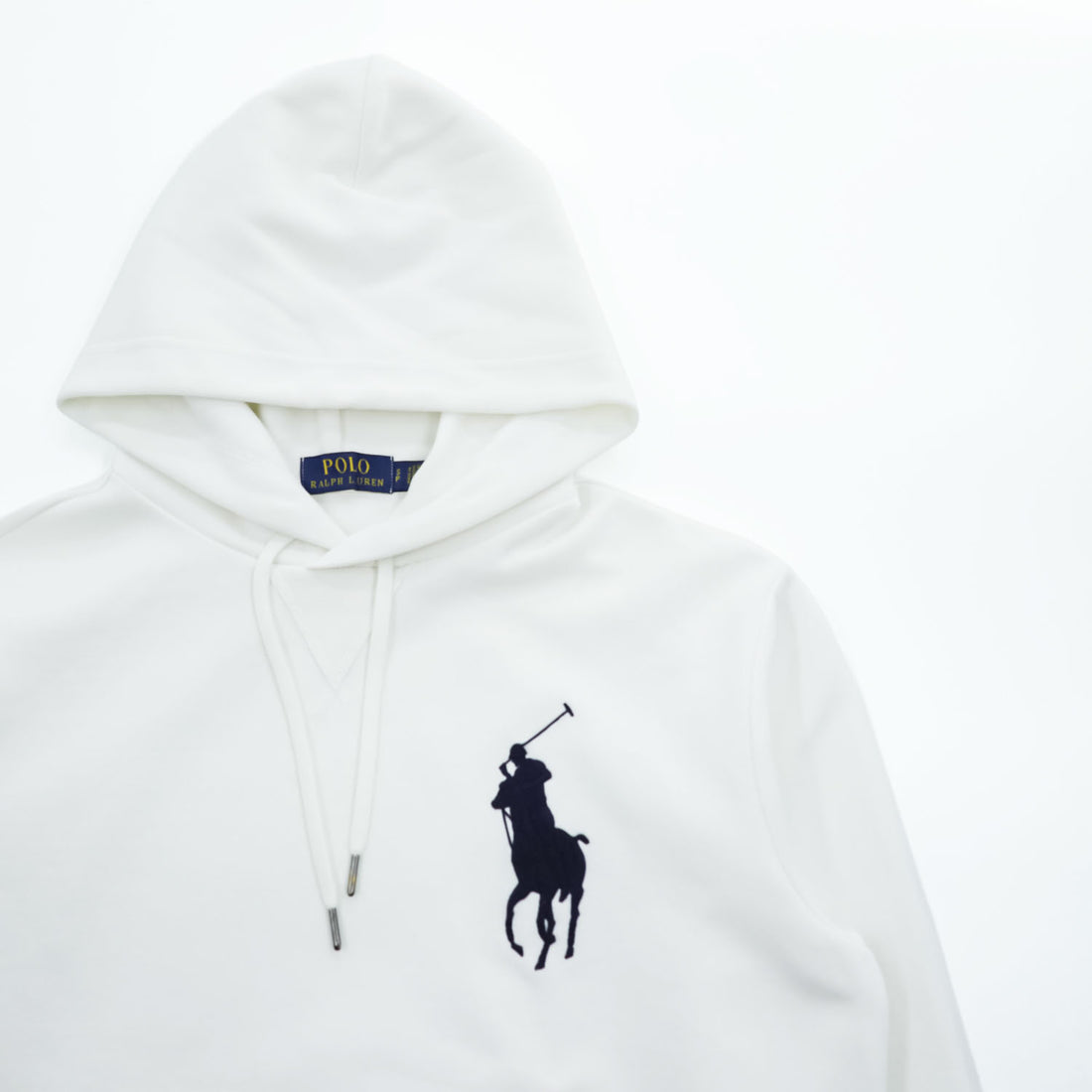 Polo Ralph Lauren ビッグポニー 刺繍 プルオーバー パーカー S ホワイト カンガルーポケット