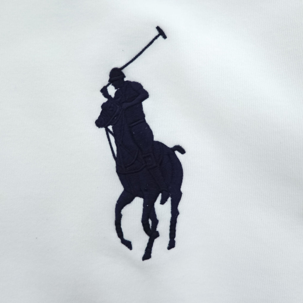 Polo Ralph Lauren ビッグポニー 刺繍 プルオーバー パーカー S ホワイト カンガルーポケット