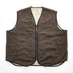 Woolrich ウール ボアフリース ライニングベスト XL ブラウン BUCKSKIN 412 ジップアップ