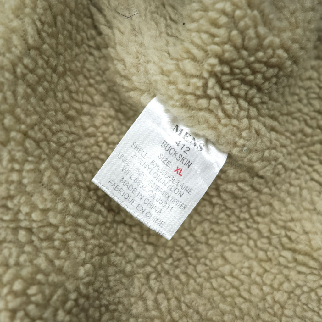 Woolrich ウール ボアフリース ライニングベスト XL ブラウン BUCKSKIN 412 ジップアップ