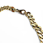 Jean Paul Gaultier Vintage Chunky Curb Chain Necklace Triple Screw Logo  Gold