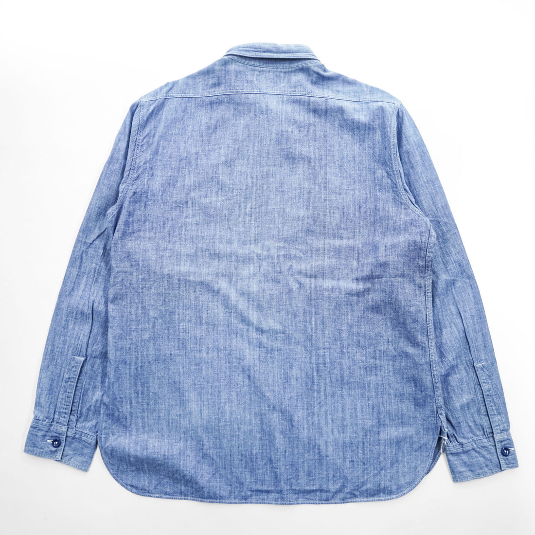 BUZZ RICKSON'S 日本製 シャンブレーシャツ 長袖ワークシャツ L ブルー ダブル 胸ポケット BR25995