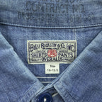 BUZZ RICKSON'S 日本製 シャンブレーシャツ 長袖ワークシャツ L ブルー ダブル 胸ポケット BR25995