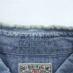 BUZZ RICKSON'S 日本製 シャンブレーシャツ 長袖ワークシャツ L ブルー ダブル 胸ポケット BR25995