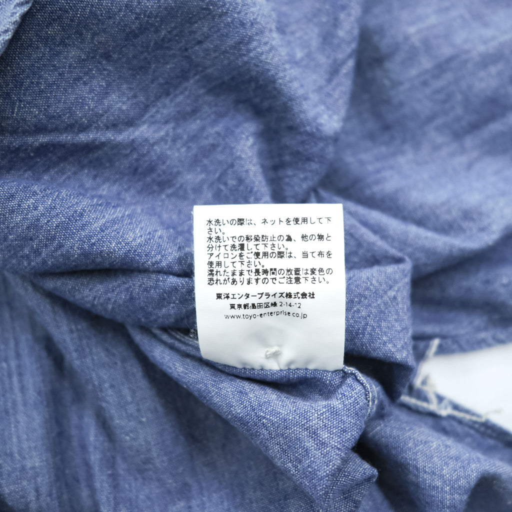 BUZZ RICKSON'S 日本製 シャンブレーシャツ 長袖ワークシャツ L ブルー ダブル 胸ポケット BR25995