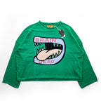 BRAIN DEAD オーバーサイズド クロップド セーター ニット M グリーン BIG BITE OVERSIZED CROPPED BOXY SWEATER O12002727D422