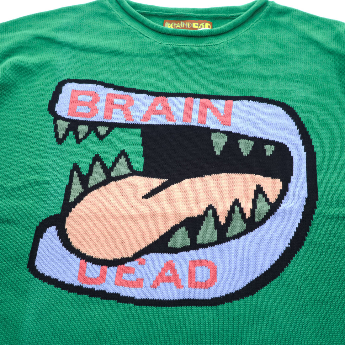 BRAIN DEAD オーバーサイズド クロップド セーター ニット M グリーン BIG BITE OVERSIZED CROPPED BOXY SWEATER O12002727D422