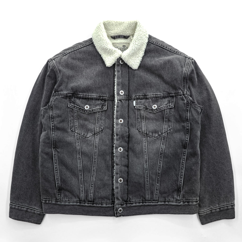 Levi's SILVER TAB シェルパトラッカージャケット デニムジャケット Gジャン S ブラック ボアフリース裏地 A3180-0001