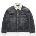 Levi's SILVER TAB シェルパトラッカージャケット デニムジャケット Gジャン S ブラック ボアフリース裏地 A3180-0001