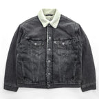 Levi's SILVER TAB シェルパトラッカージャケット デニムジャケット Gジャン S ブラック ボアフリース裏地 A3180-0001