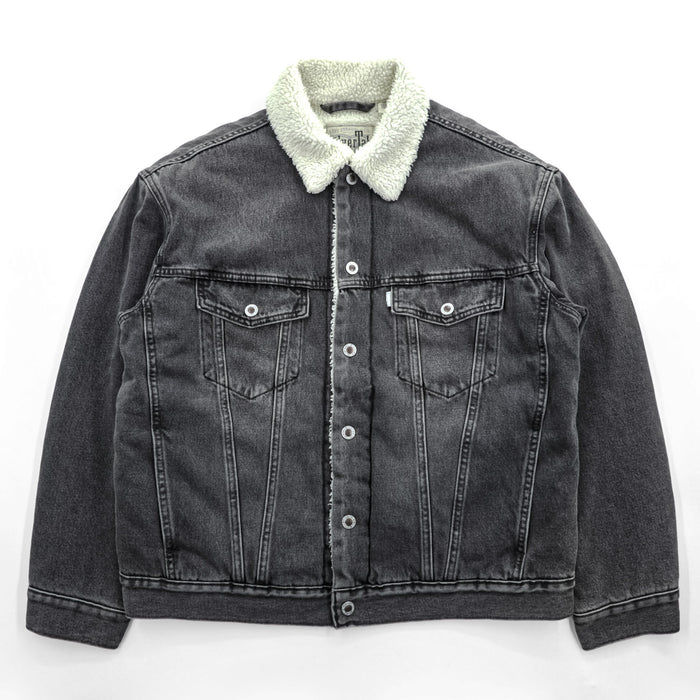 Levi's SILVER TAB シェルパトラッカージャケット デニムジャケット Gジャン S ブラック ボアフリース裏地 A3180-0001