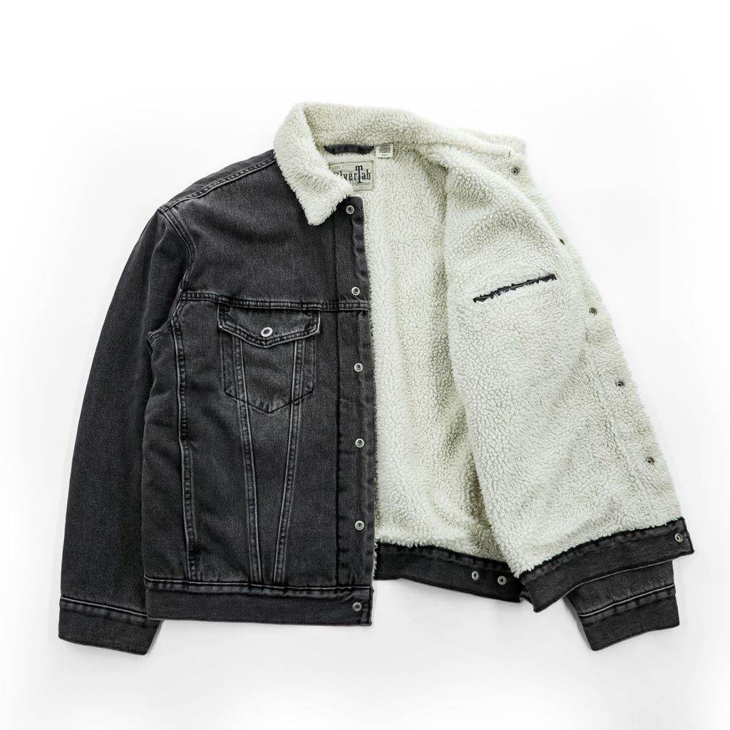 Levi's SILVER TAB シェルパトラッカージャケット デニムジャケット Gジャン S ブラック ボアフリース裏地 A3180-0001