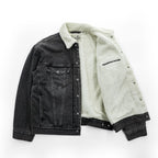 Levi's SILVER TAB シェルパトラッカージャケット デニムジャケット Gジャン S ブラック ボアフリース裏地 A3180-0001