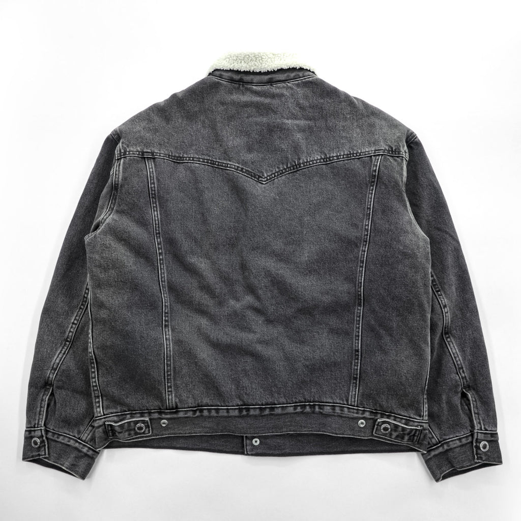 Levi's SILVER TAB シェルパトラッカージャケット デニムジャケット Gジャン S ブラック ボアフリース裏地 A3180-0001