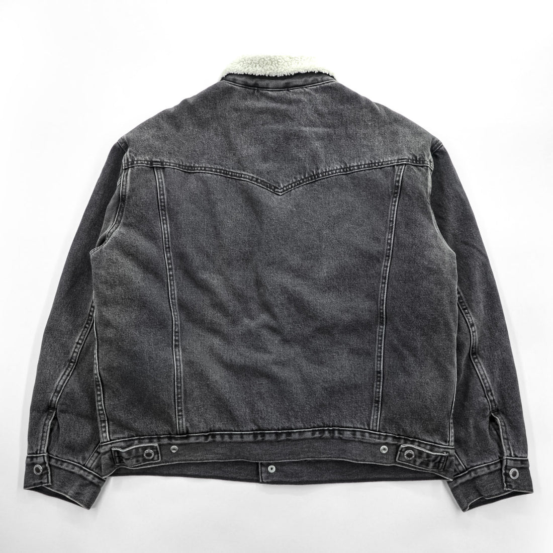 Levi's SILVER TAB シェルパトラッカージャケット デニムジャケット Gジャン S ブラック ボアフリース裏地 A3180-0001