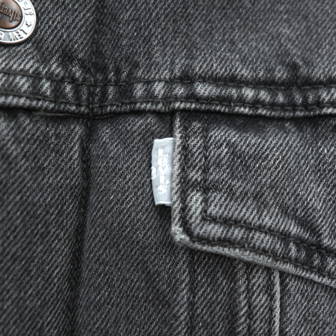 Levi's SILVER TAB シェルパトラッカージャケット デニムジャケット Gジャン S ブラック ボアフリース裏地 A3180-0001