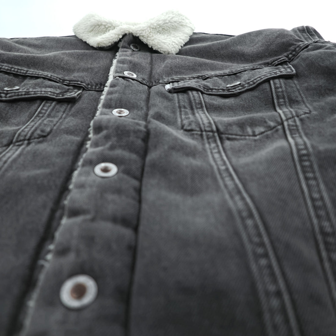 Levi's SILVER TAB シェルパトラッカージャケット デニムジャケット Gジャン S ブラック ボアフリース裏地 A3180-0001