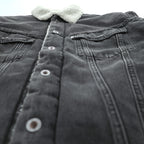 Levi's SILVER TAB シェルパトラッカージャケット デニムジャケット Gジャン S ブラック ボアフリース裏地 A3180-0001