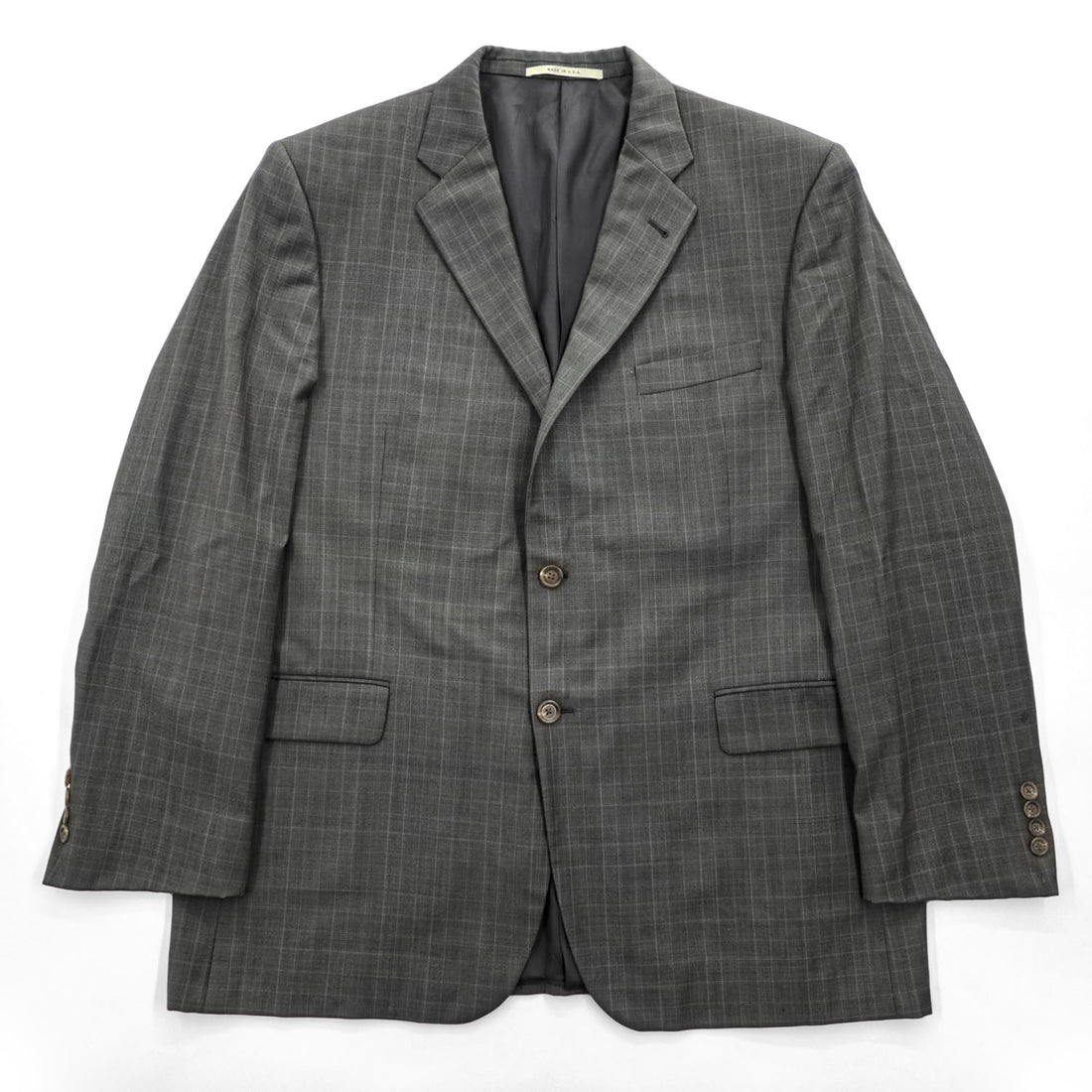 BURBERRY LONDON Made in USA Gray Plaid Wool 2-Button Blazer 44 REG