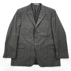 BURBERRY LONDON Made in USA Gray Plaid Wool 2-Button Blazer 44 REG