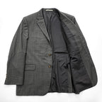BURBERRY LONDON Made in USA Gray Plaid Wool 2-Button Blazer 44 REG