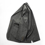 BURBERRY LONDON Made in USA Gray Plaid Wool 2-Button Blazer 44 REG