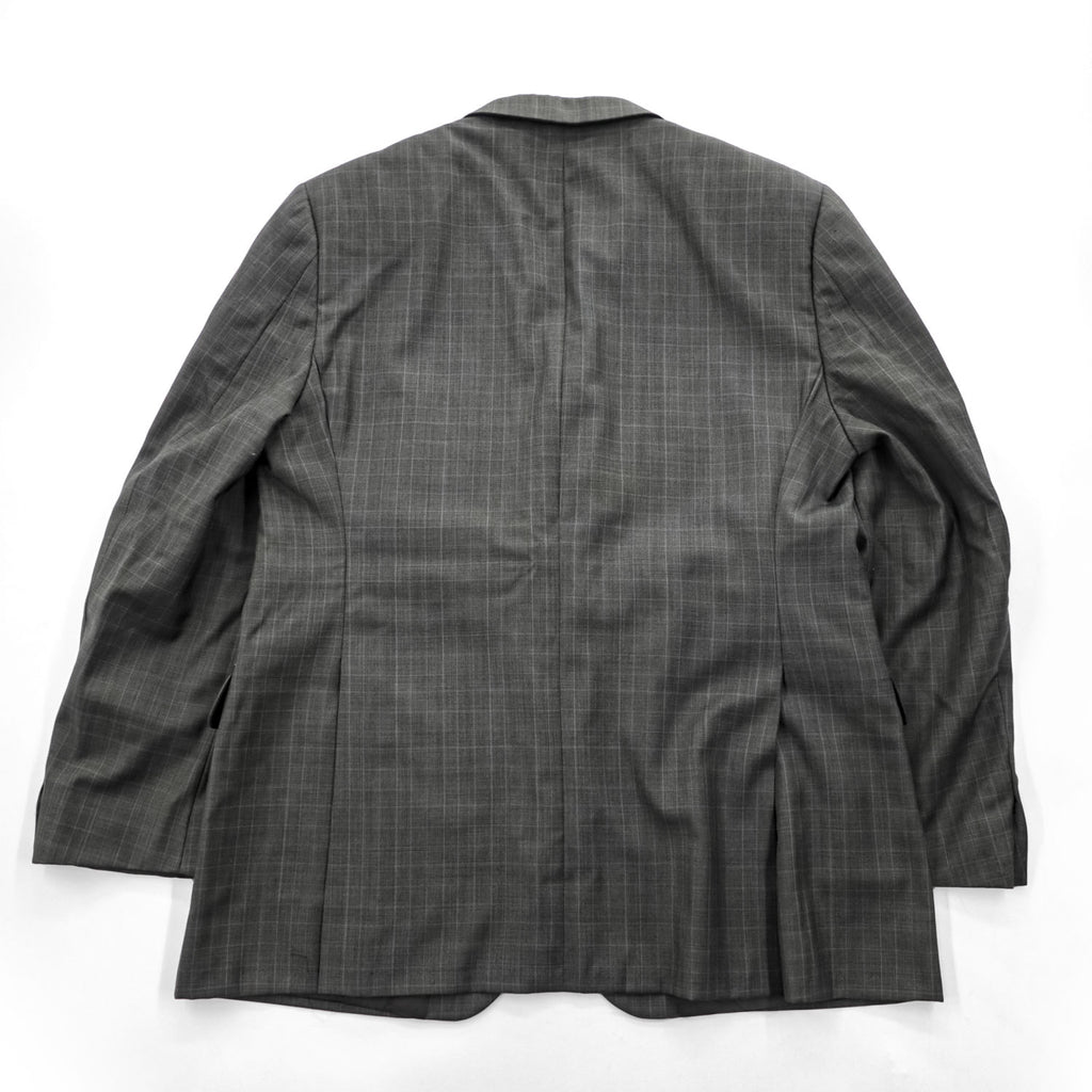 BURBERRY LONDON Made in USA Gray Plaid Wool 2-Button Blazer 44 REG