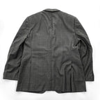 BURBERRY LONDON Made in USA Gray Plaid Wool 2-Button Blazer 44 REG