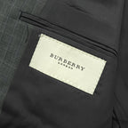 BURBERRY LONDON Made in USA Gray Plaid Wool 2-Button Blazer 44 REG