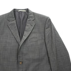 BURBERRY LONDON Made in USA Gray Plaid Wool 2-Button Blazer 44 REG