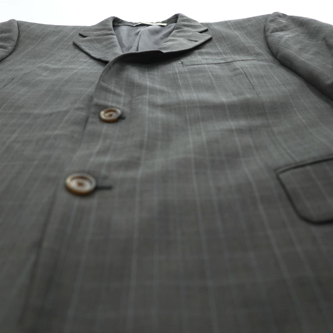 BURBERRY LONDON Made in USA Gray Plaid Wool 2-Button Blazer 44 REG