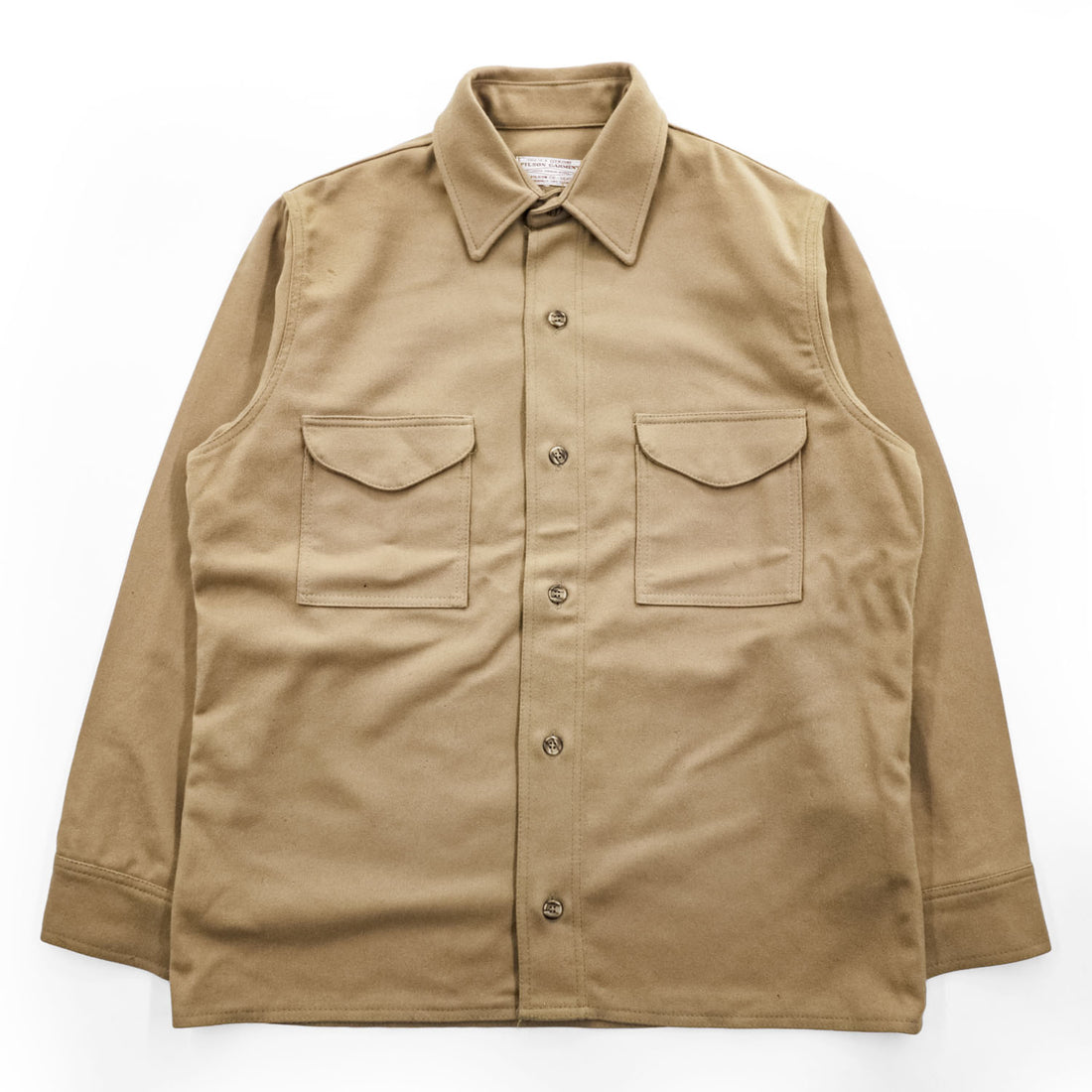 FILSON マッキーノ ウール シャツジャケット 長袖シャツ XL ベージュ キャメル 100%ヴァージンウール ダブル フラップ 胸ポケット