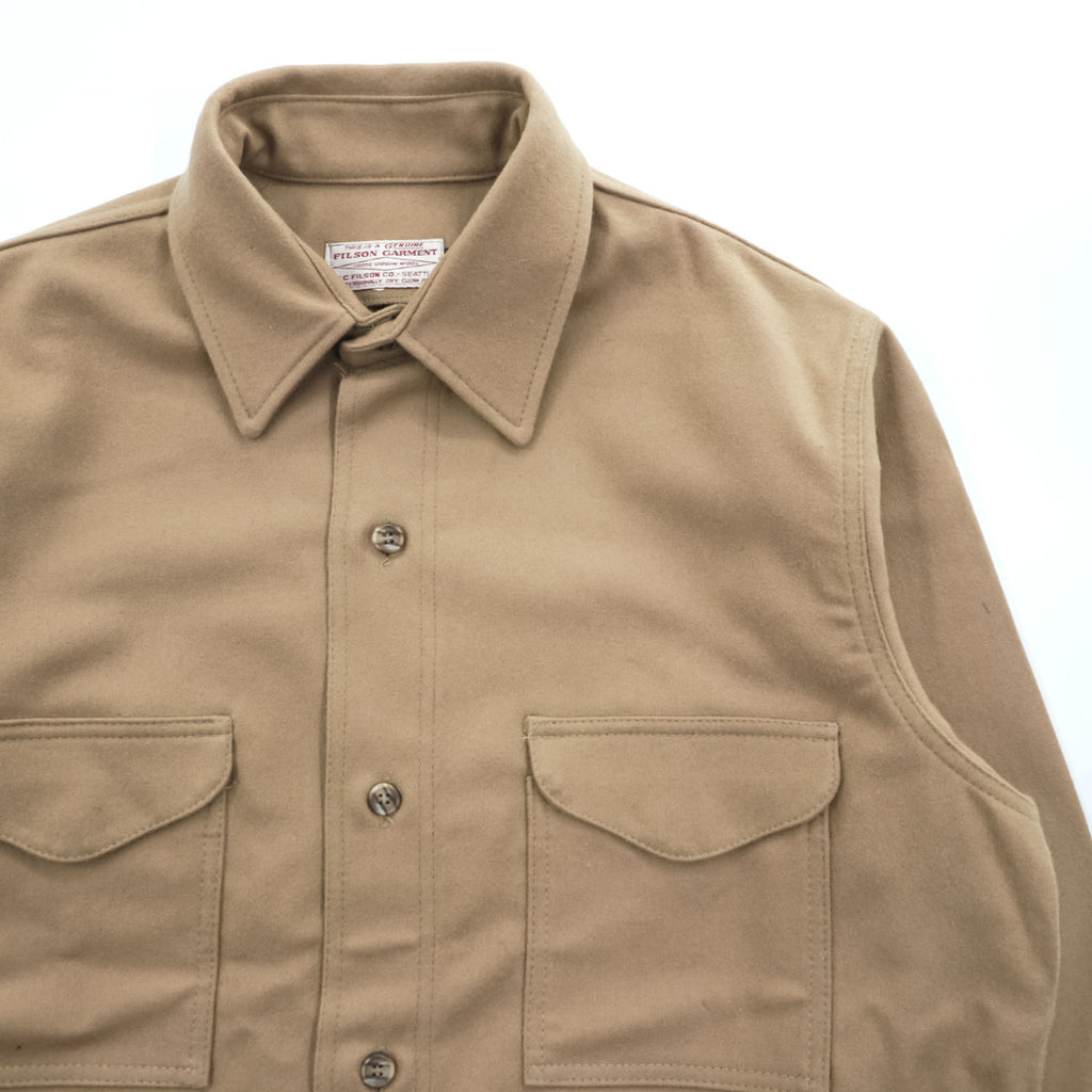 FILSON マッキーノ ウール シャツジャケット 長袖シャツ XL ベージュ キャメル 100%ヴァージンウール ダブル フラップ 胸ポケット