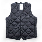 TAION City Line Men's Quilted Down Gilet Vest Black Size M V Neck Snap Button