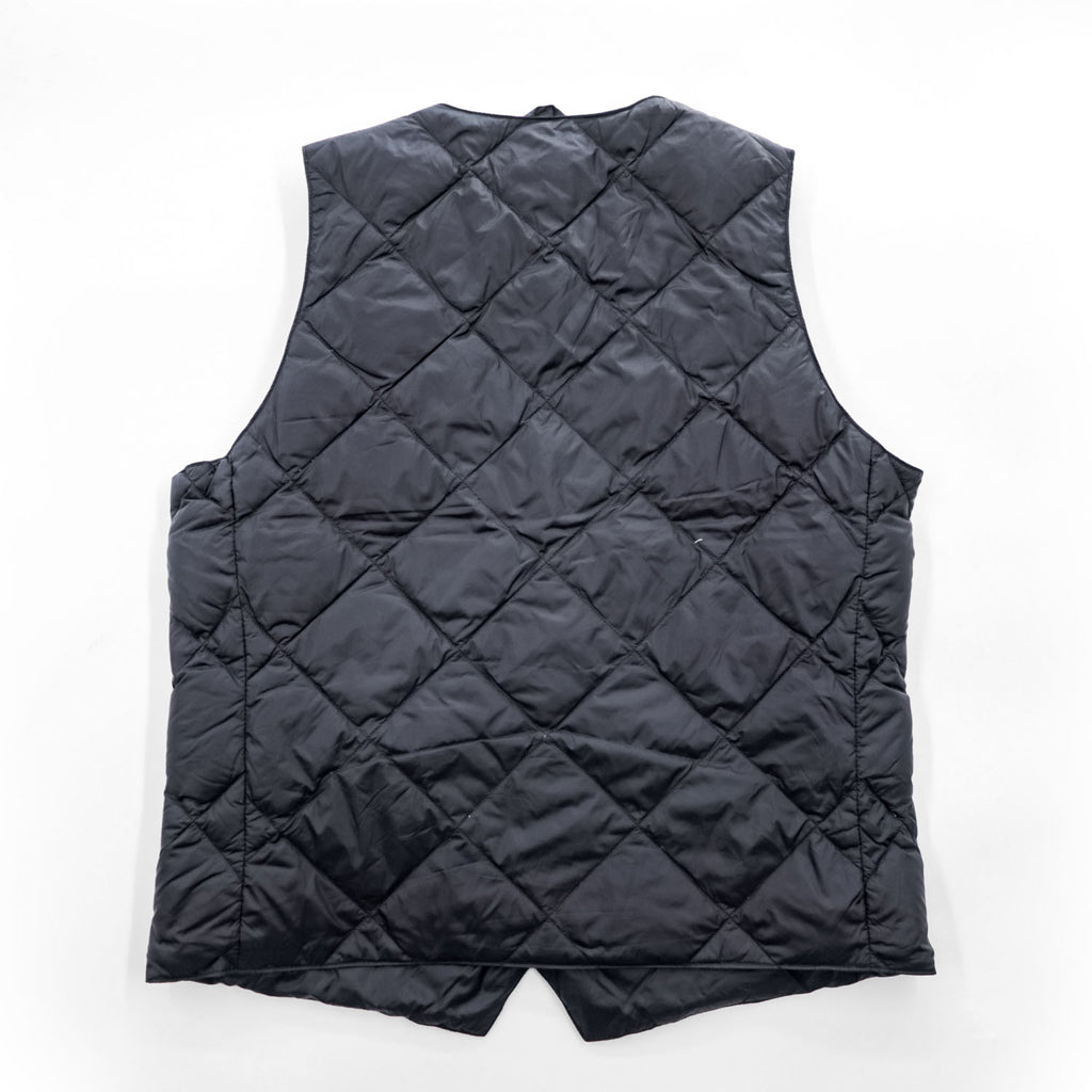 TAION City Line Men's Quilted Down Gilet Vest Black Size M V Neck Snap Button