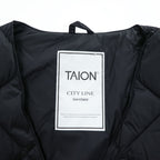 TAION City Line Men's Quilted Down Gilet Vest Black Size M V Neck Snap Button