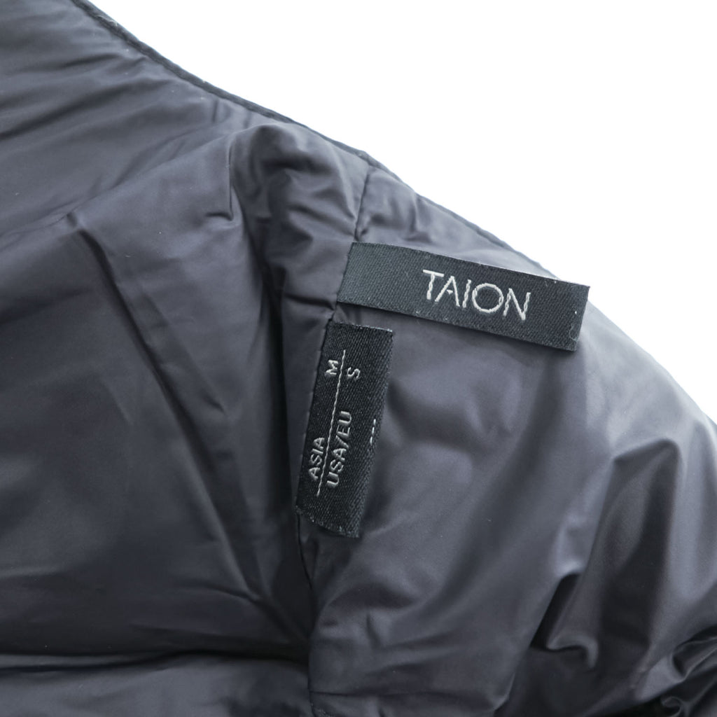 TAION City Line Men's Quilted Down Gilet Vest Black Size M V Neck Snap Button
