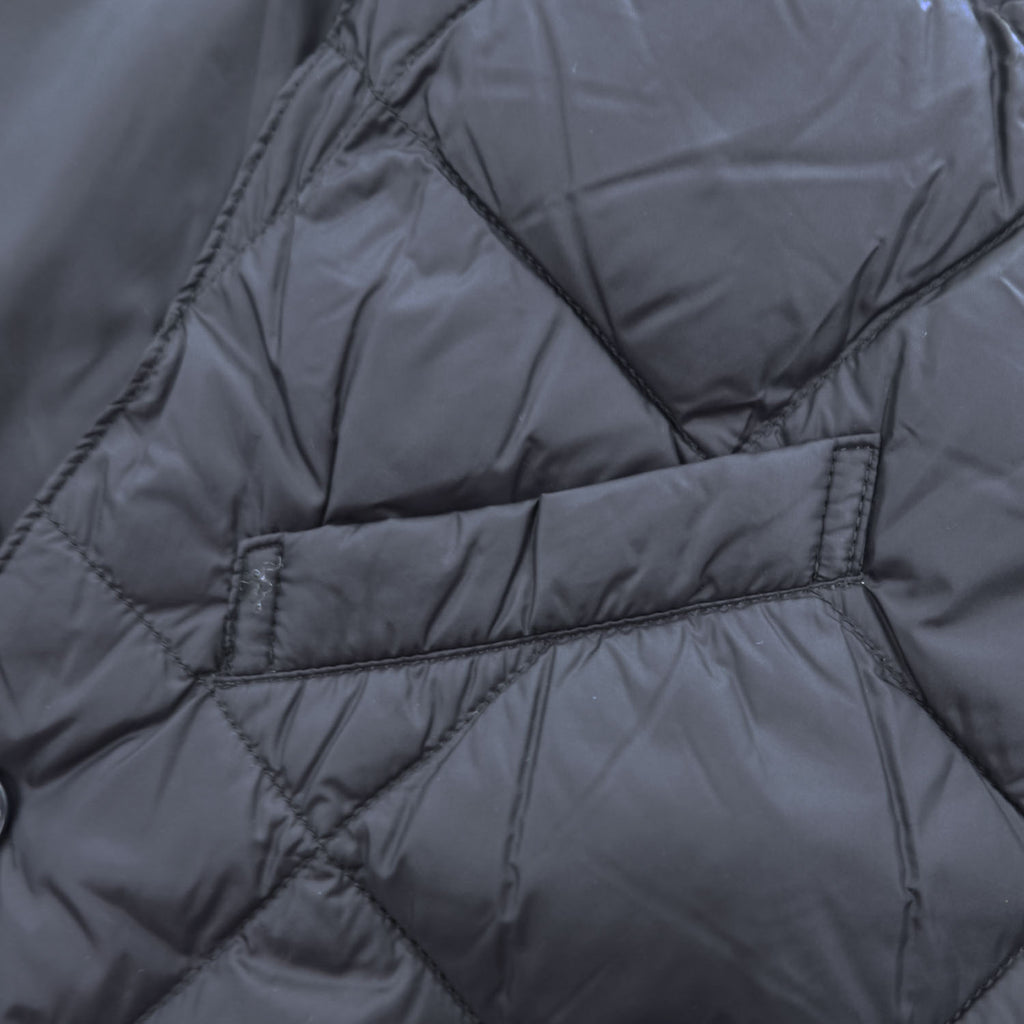 TAION City Line Men's Quilted Down Gilet Vest Black Size M V Neck Snap Button
