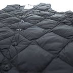 TAION City Line Men's Quilted Down Gilet Vest Black Size M V Neck Snap Button
