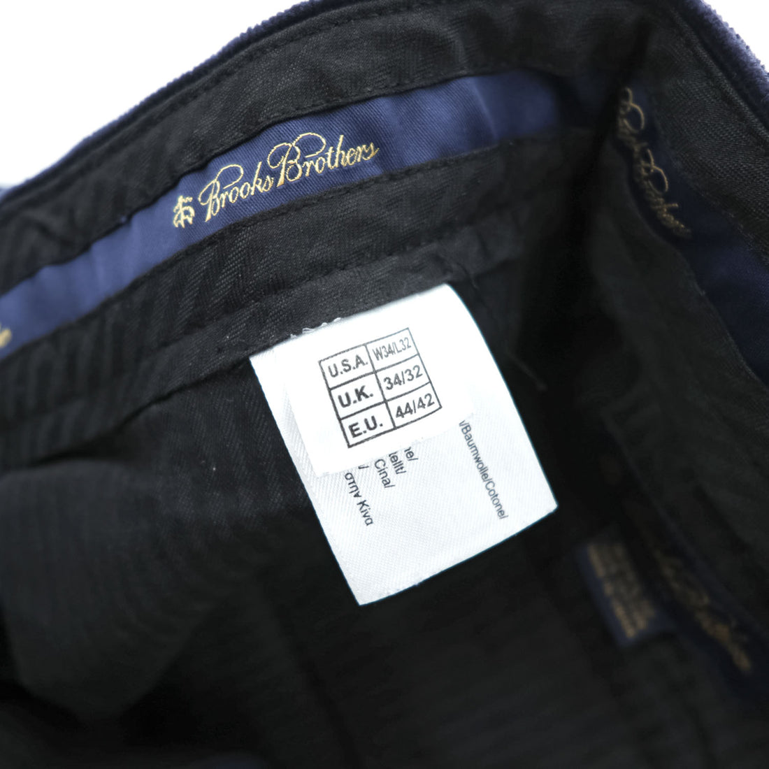 Brooks Brothers ワイド 2タック コーデュロイパンツ スラックス ELLIOT L ネイビー プリーツ ダブルカフス