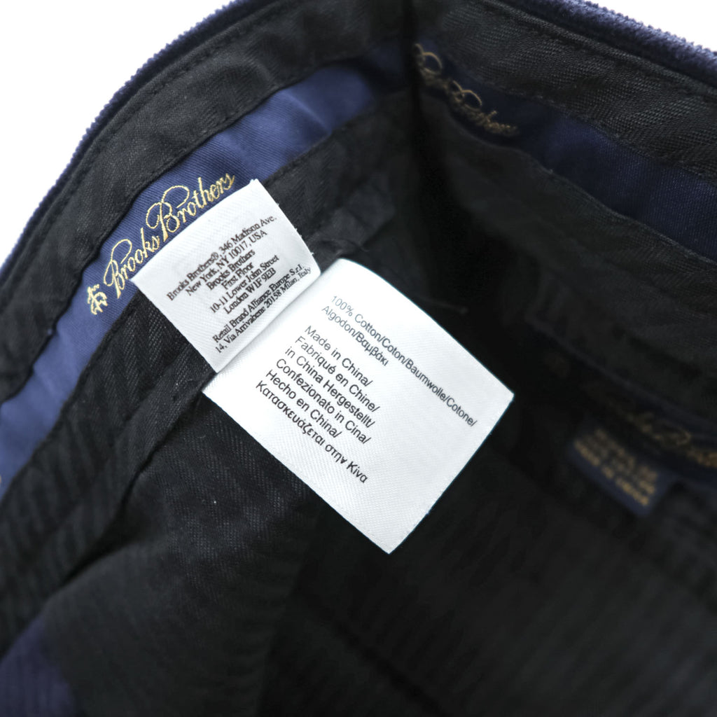 Brooks Brothers ワイド 2タック コーデュロイパンツ スラックス ELLIOT L ネイビー プリーツ ダブルカフス