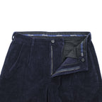 Brooks Brothers ワイド 2タック コーデュロイパンツ スラックス ELLIOT L ネイビー プリーツ ダブルカフス