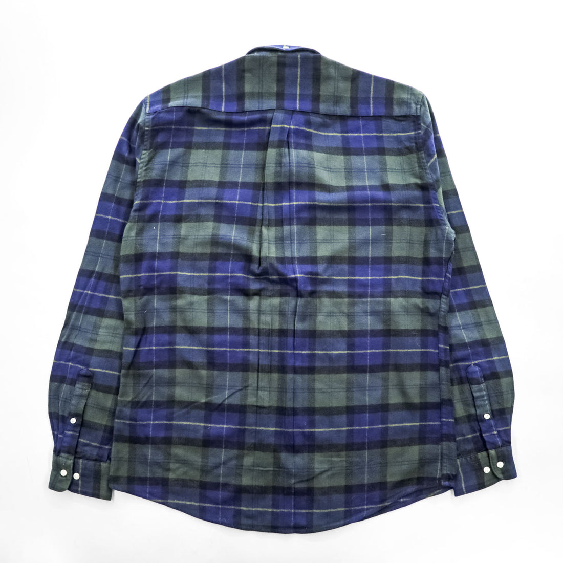 Barbour 長袖 チェックシャツ L グリーン ネイビー ヘリンボーン TAILORED FIT ボタンダウン 胸ポケット MSH5014TN28